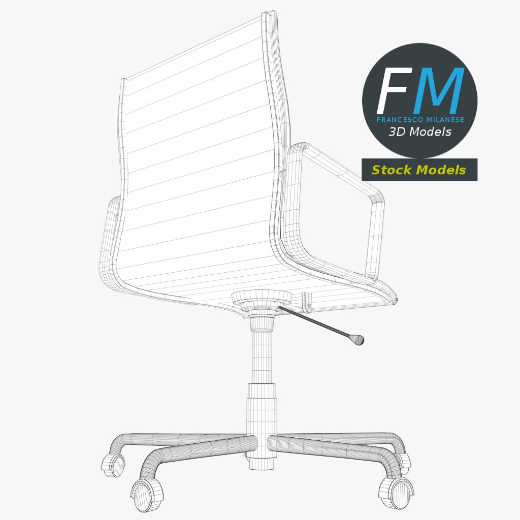 3D-Modell - Bürostuhl mit Armlehnen - 08