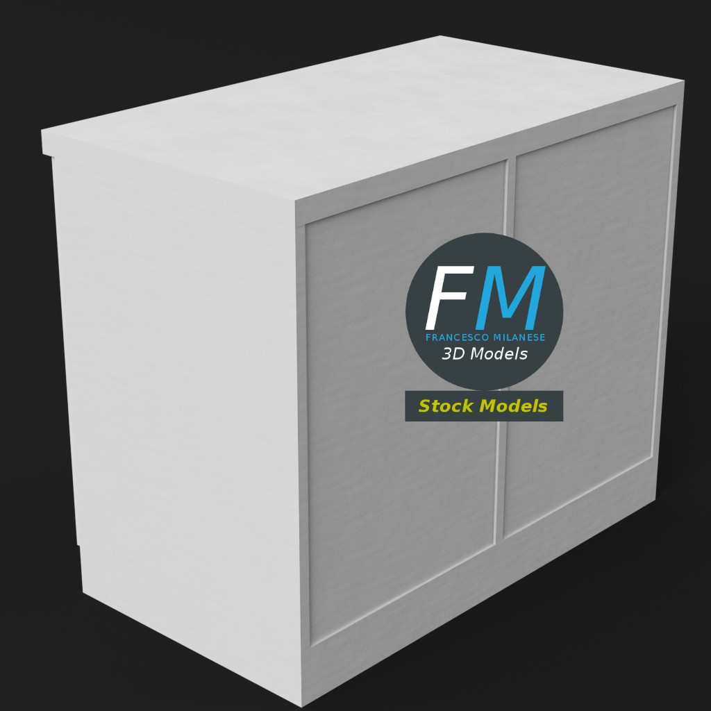 3D-Modell - Büroschrank mit Schubladen - 05