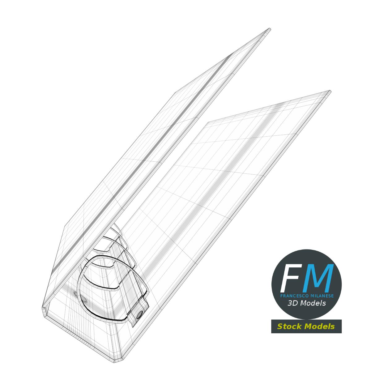3D-Modell - Büroregal mit Ringordnern und Mappen - 08