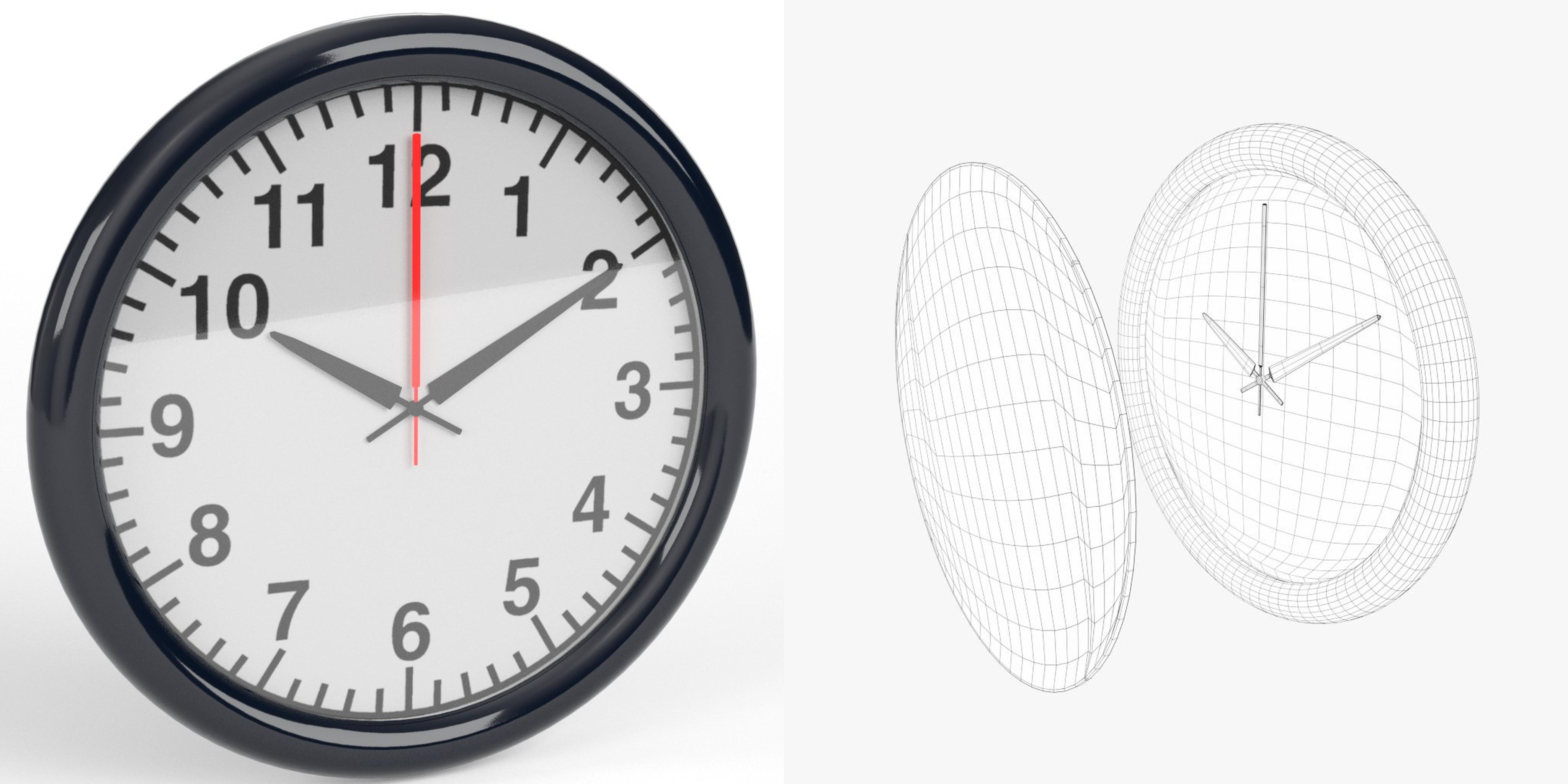 3D-Modell - Büro-Wanduhr