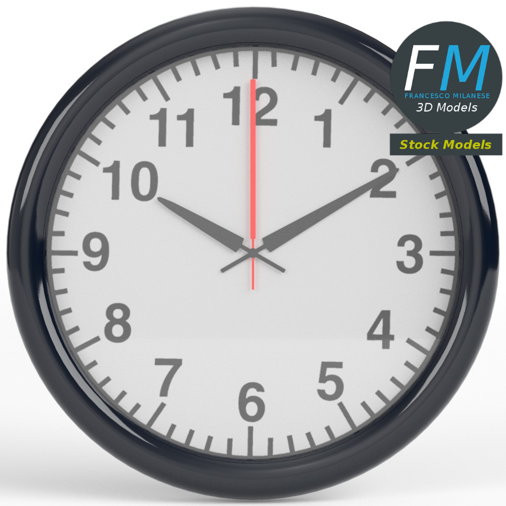 3D-Modell - Büro-Wanduhr - 03