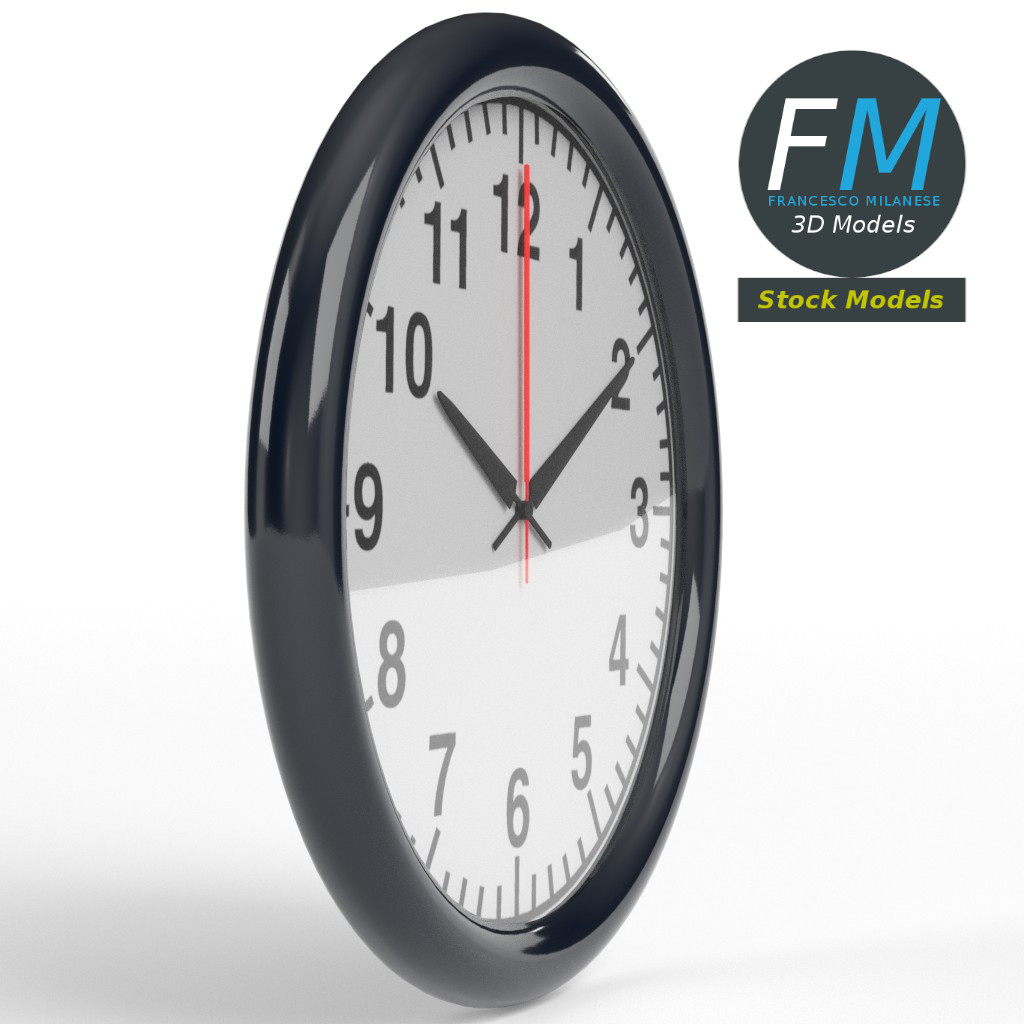 3D-Modell - Büro-Wanduhr - 04
