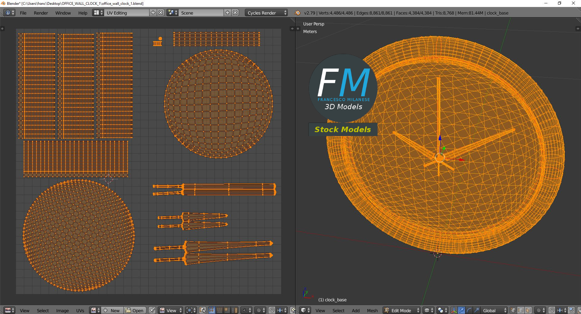 3D-Modell - Büro-Wanduhr - 10