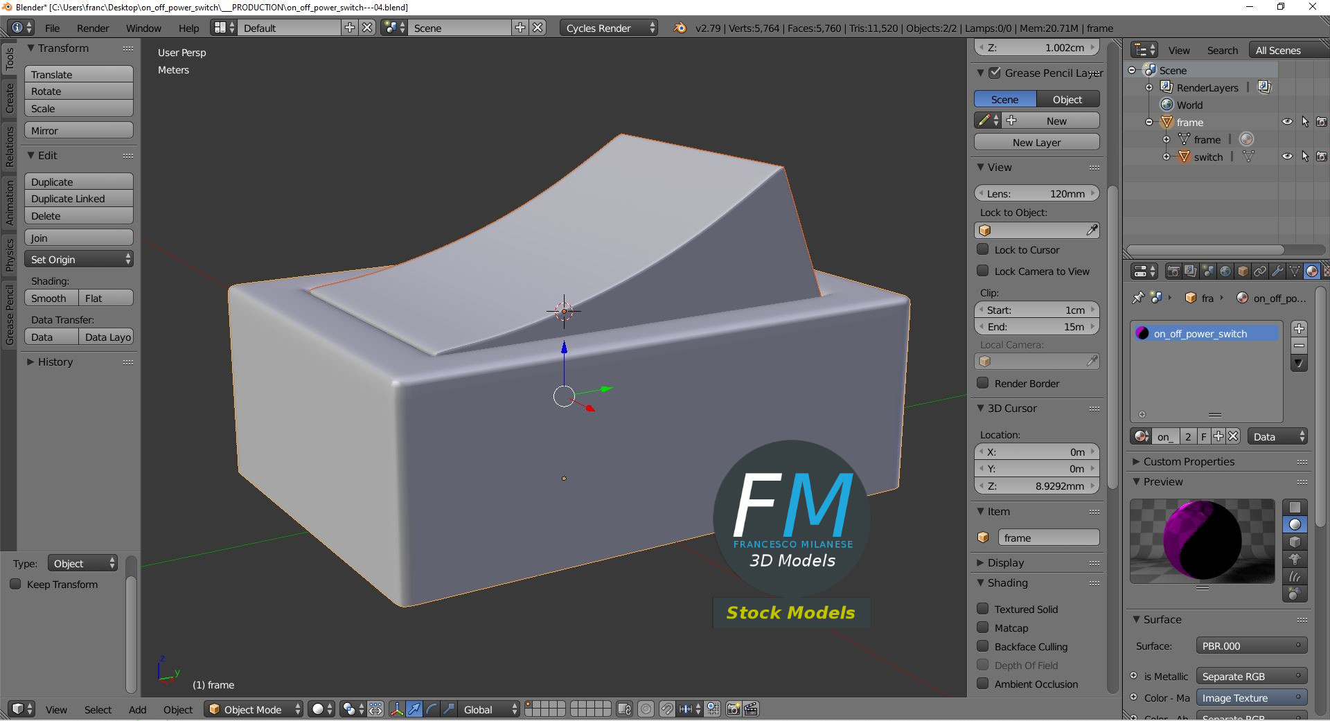 3D-Modell - Ein-Aus-Wippschalter - 09