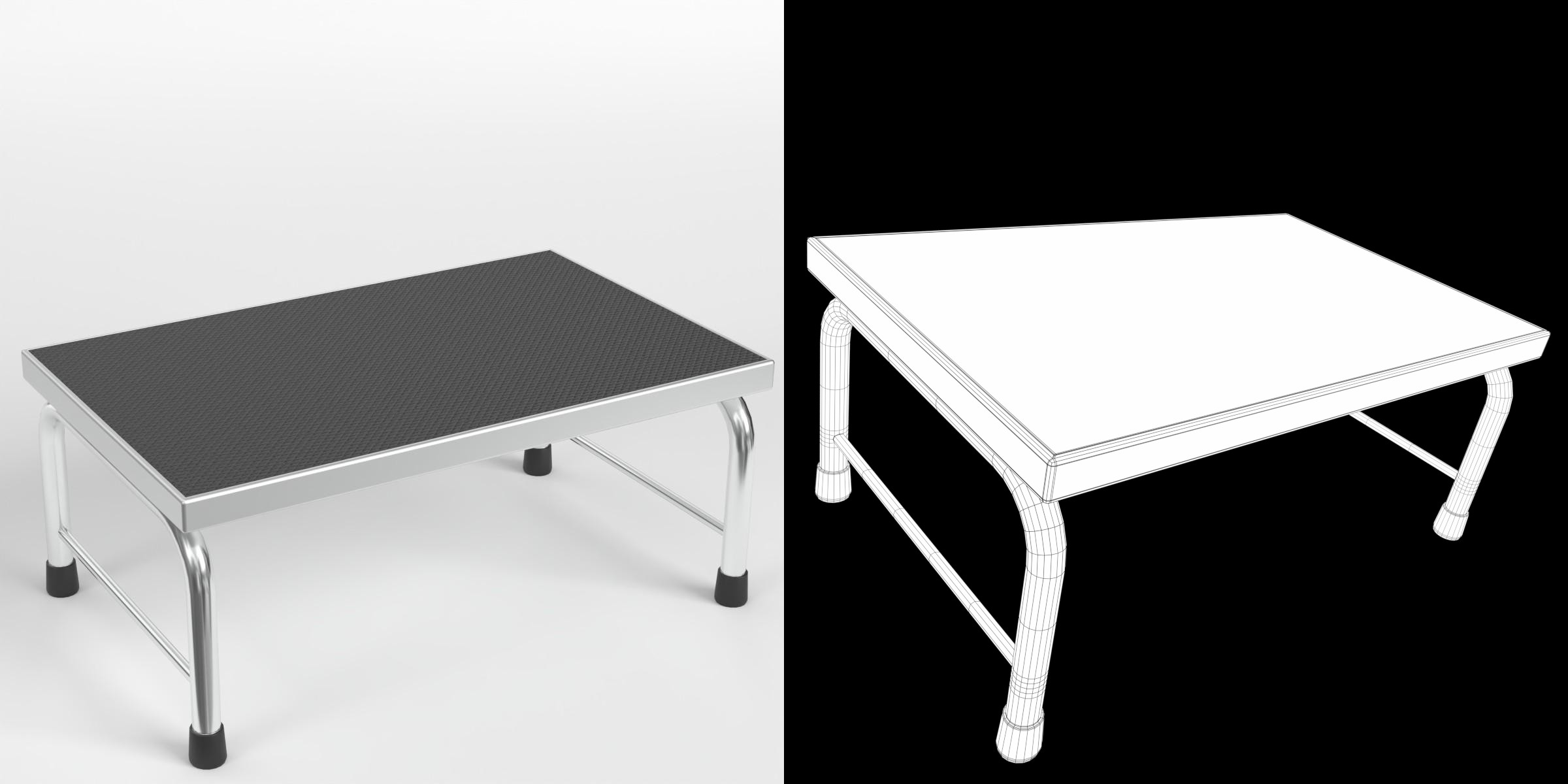 3D-Modell - Medizinischer Einstufiger Tritthocker