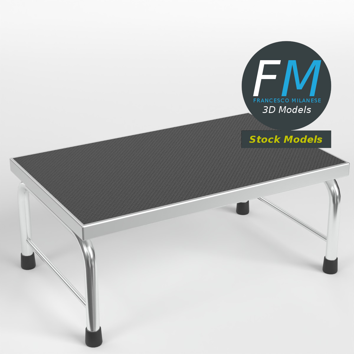 3D-Modell - Medizinischer Einstufiger Tritthocker - 01