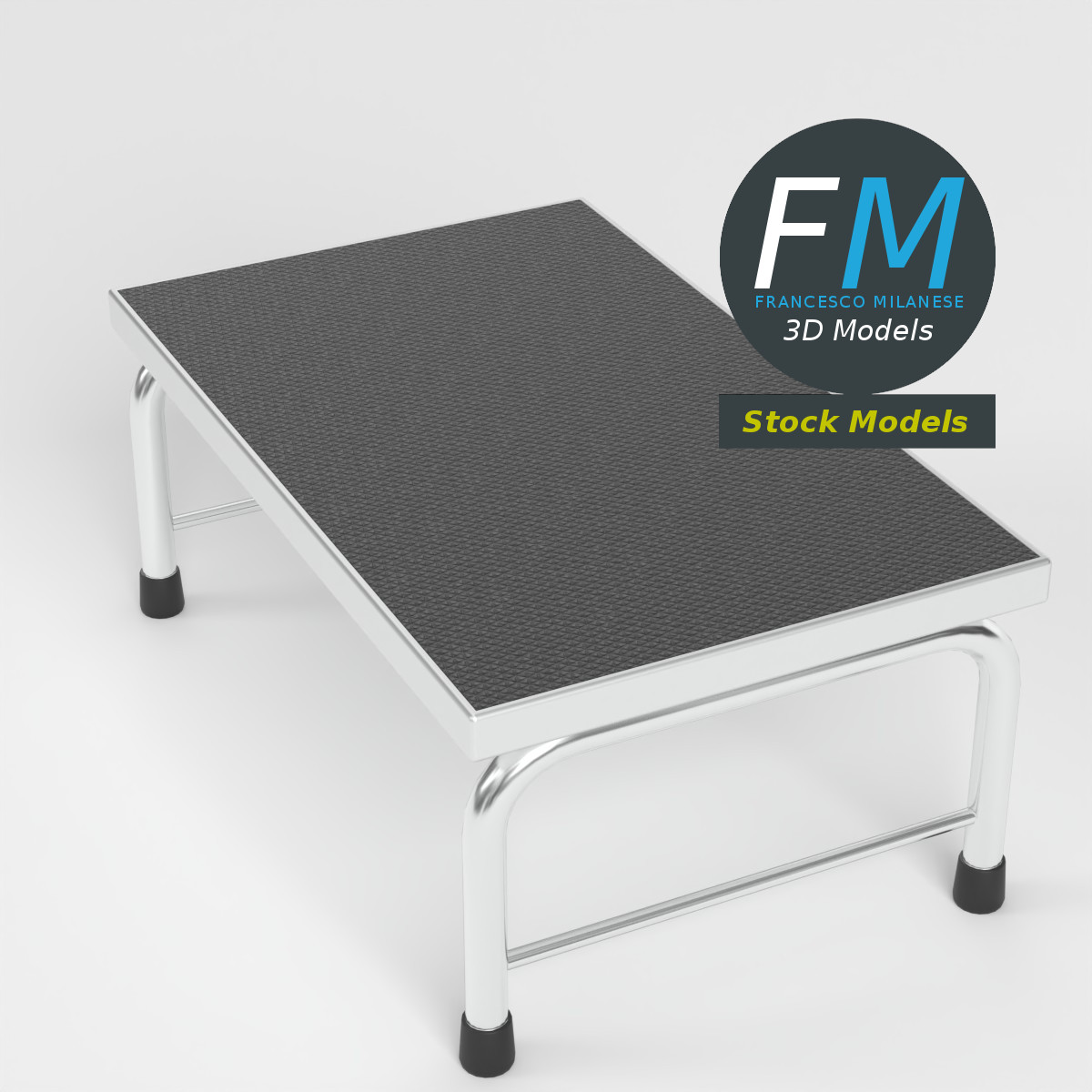 3D-Modell - Medizinischer Einstufiger Tritthocker - 02