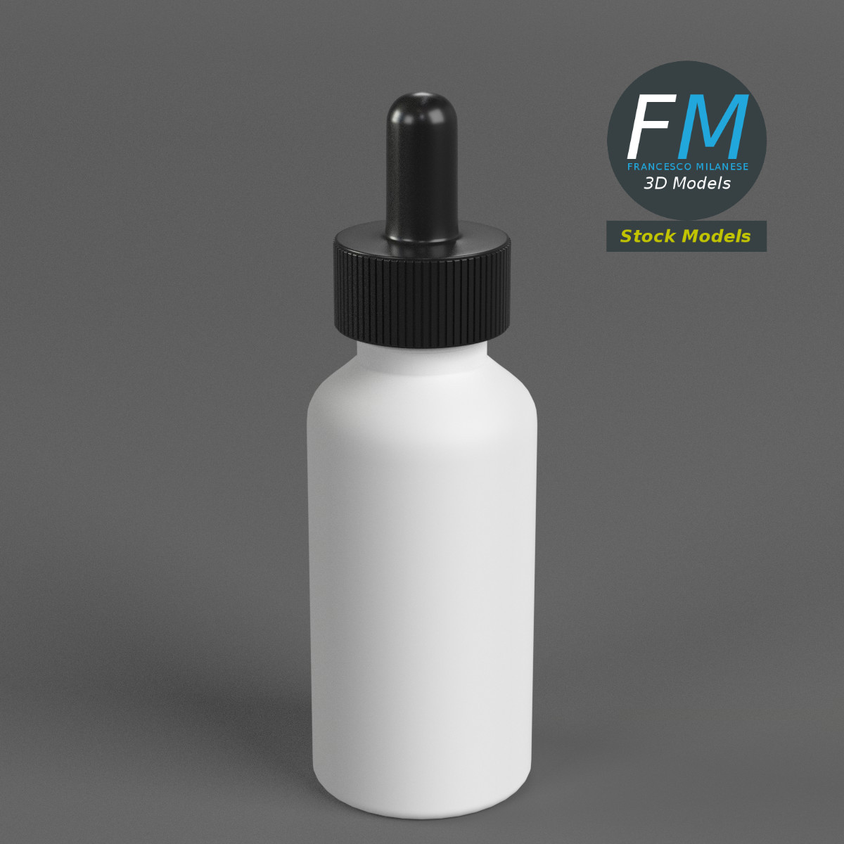 3D-Modell - Undurchsichtige Tropfflasche - 01