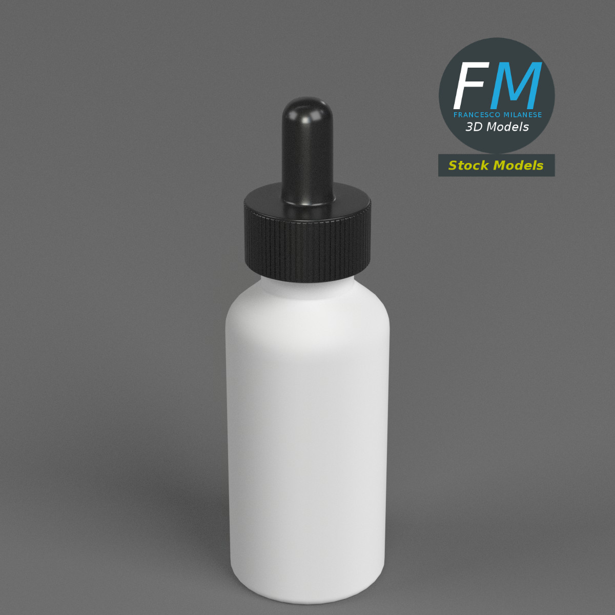 3D-Modell - Undurchsichtige Tropfflasche - 04