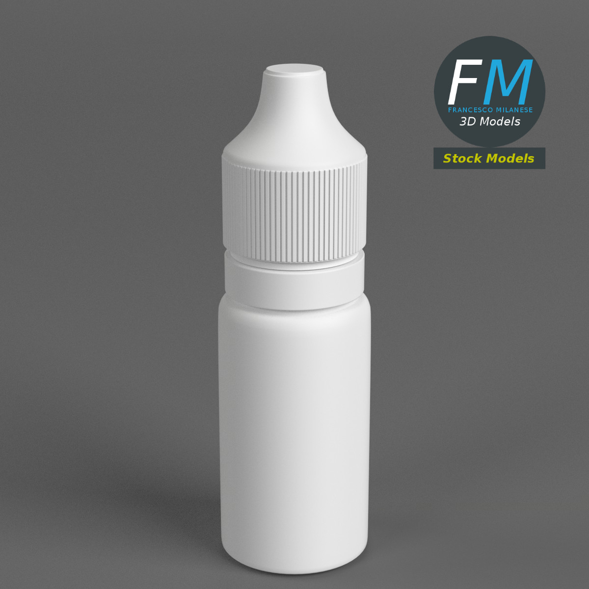 3D-Modell - Undurchsichtige Tropfflasche - 01