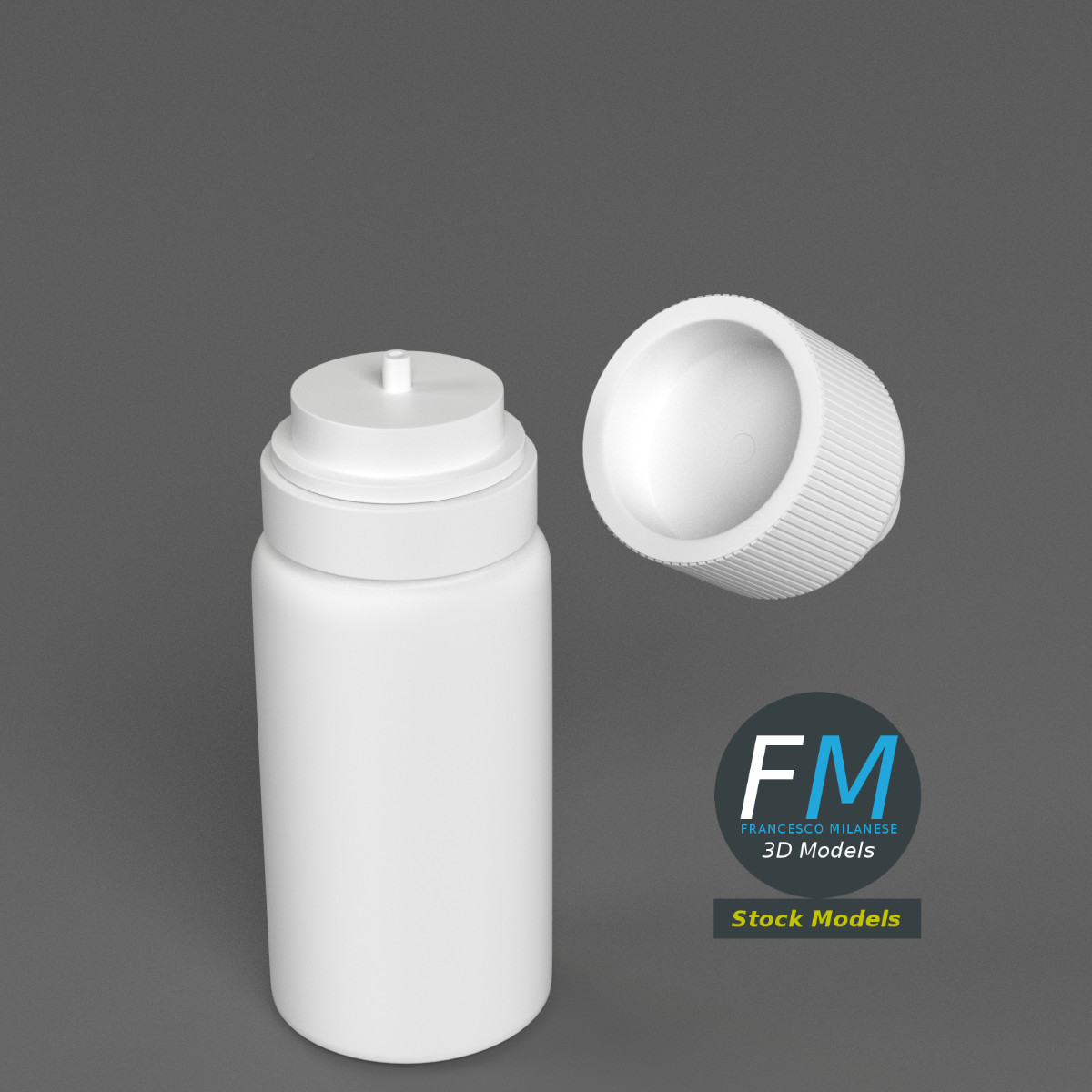 3D-Modell - Undurchsichtige Tropfflasche - 02