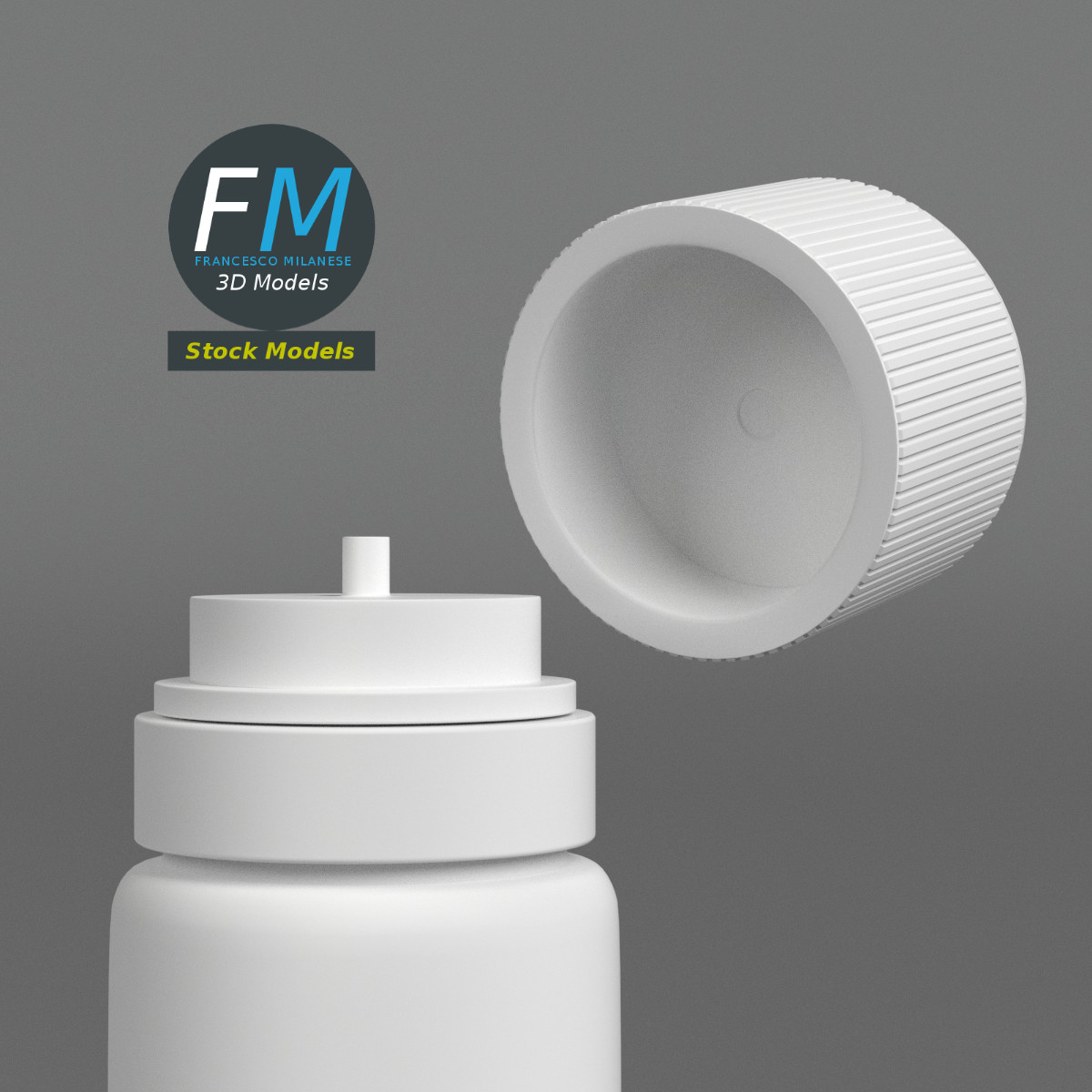 3D-Modell - Undurchsichtige Tropfflasche - 04
