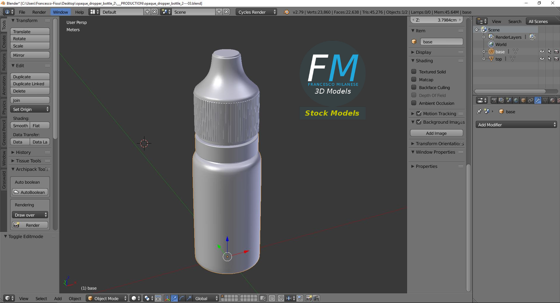 3D-Modell - Undurchsichtige Tropfflasche - 09