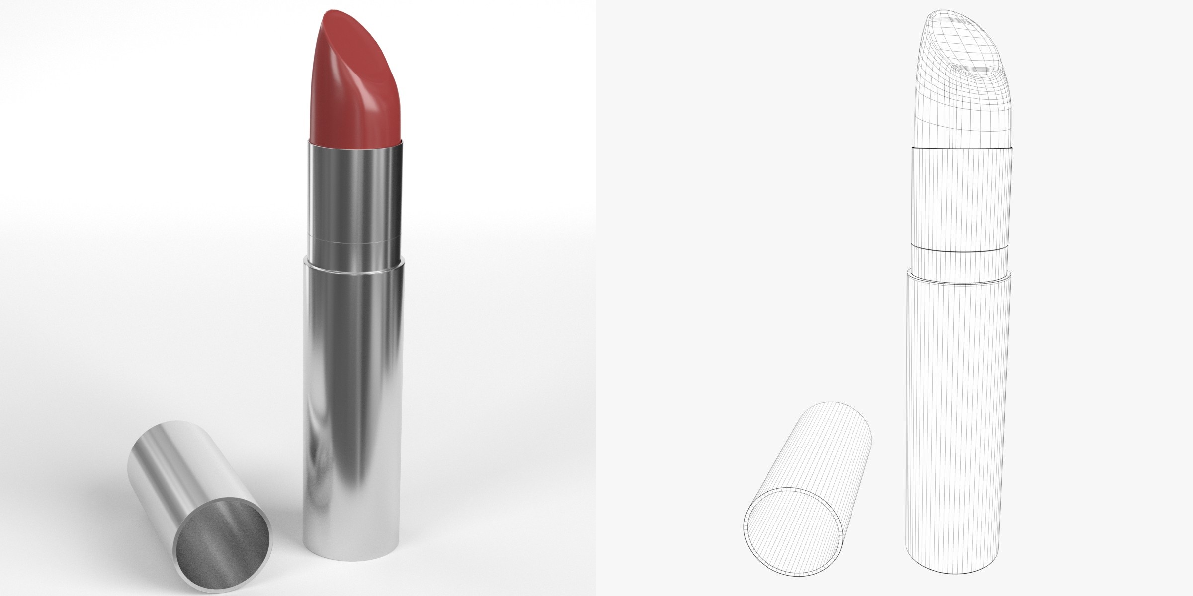 3D-Modell - Geöffneter Lippenstift