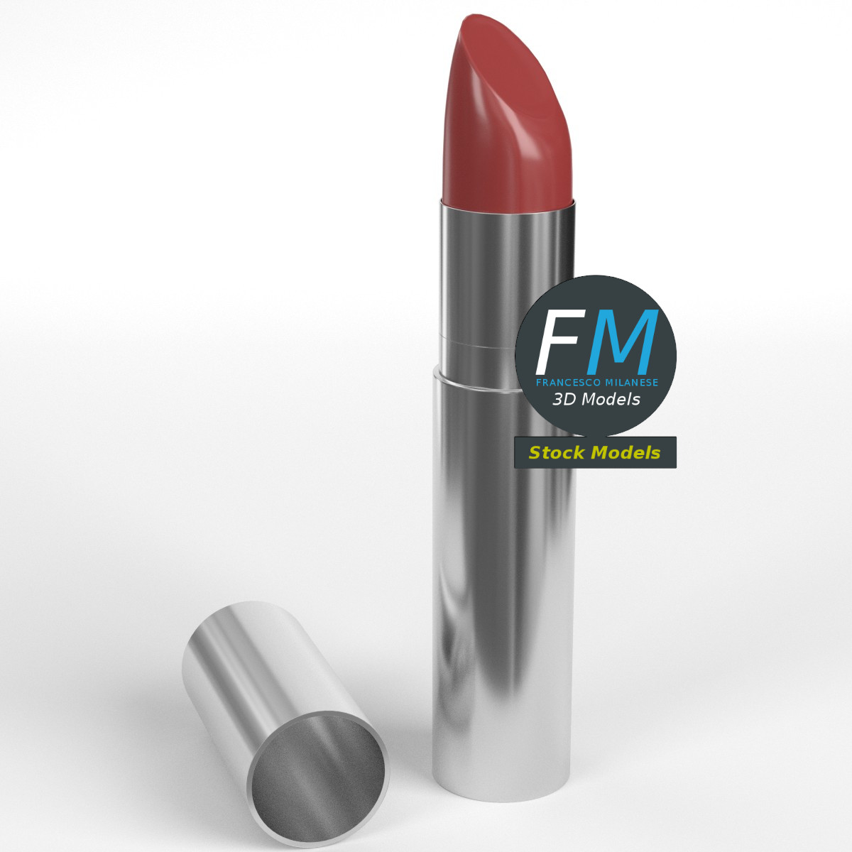 3D-Modell - Geöffneter Lippenstift - 01