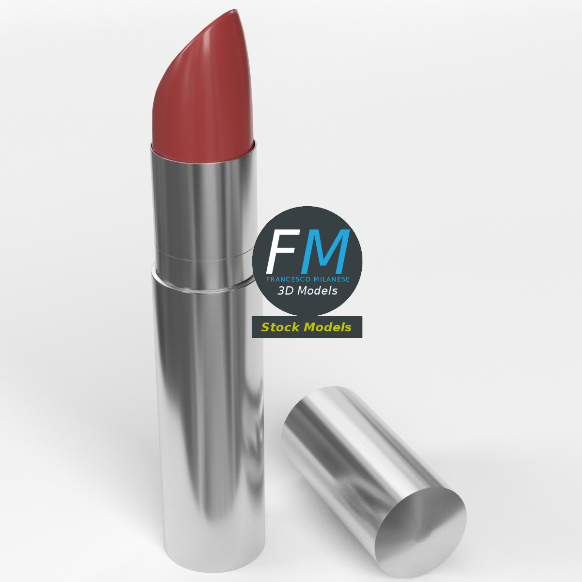 3D-Modell - Geöffneter Lippenstift - 02