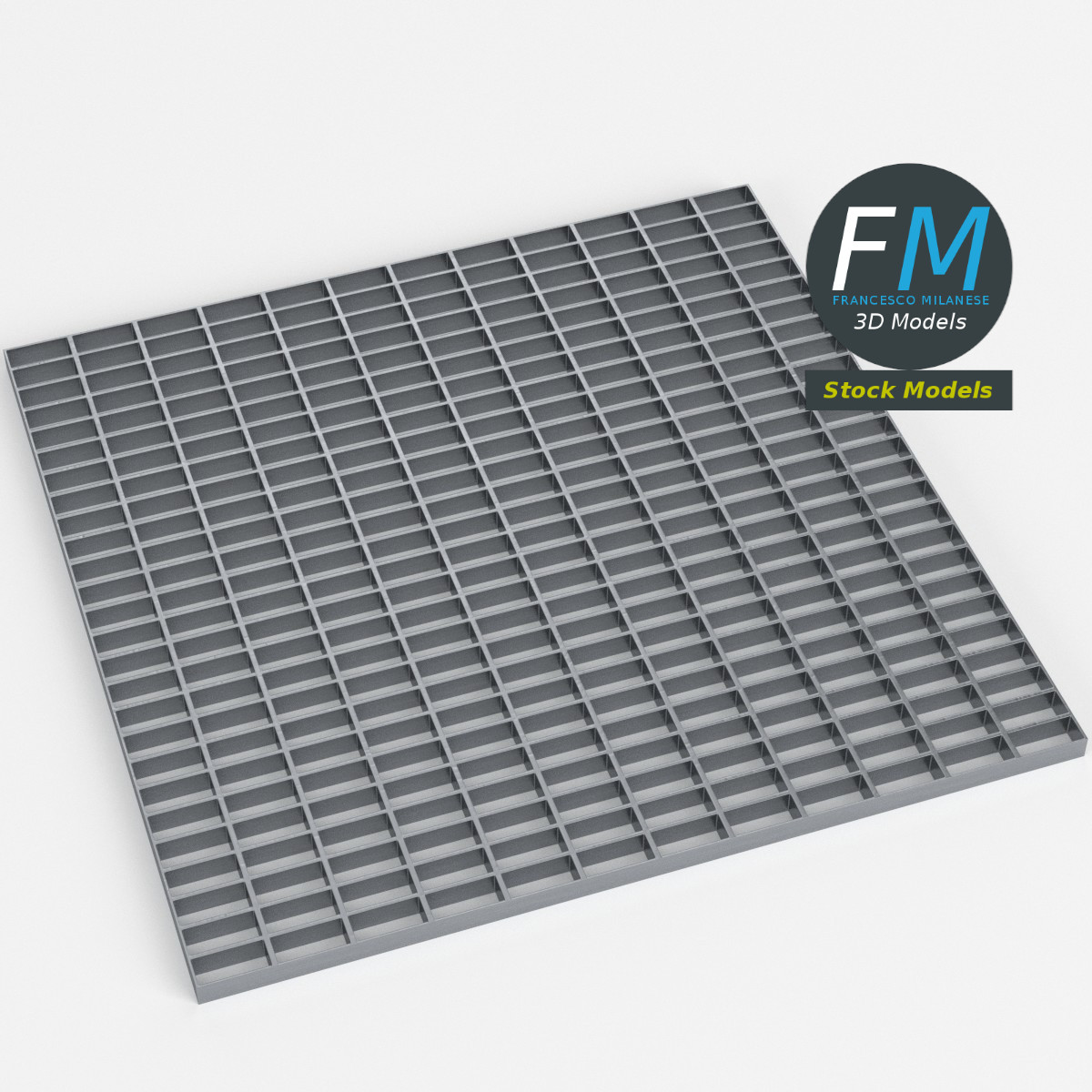 3D-Modell - Offener Stahlgitterrostboden - 01