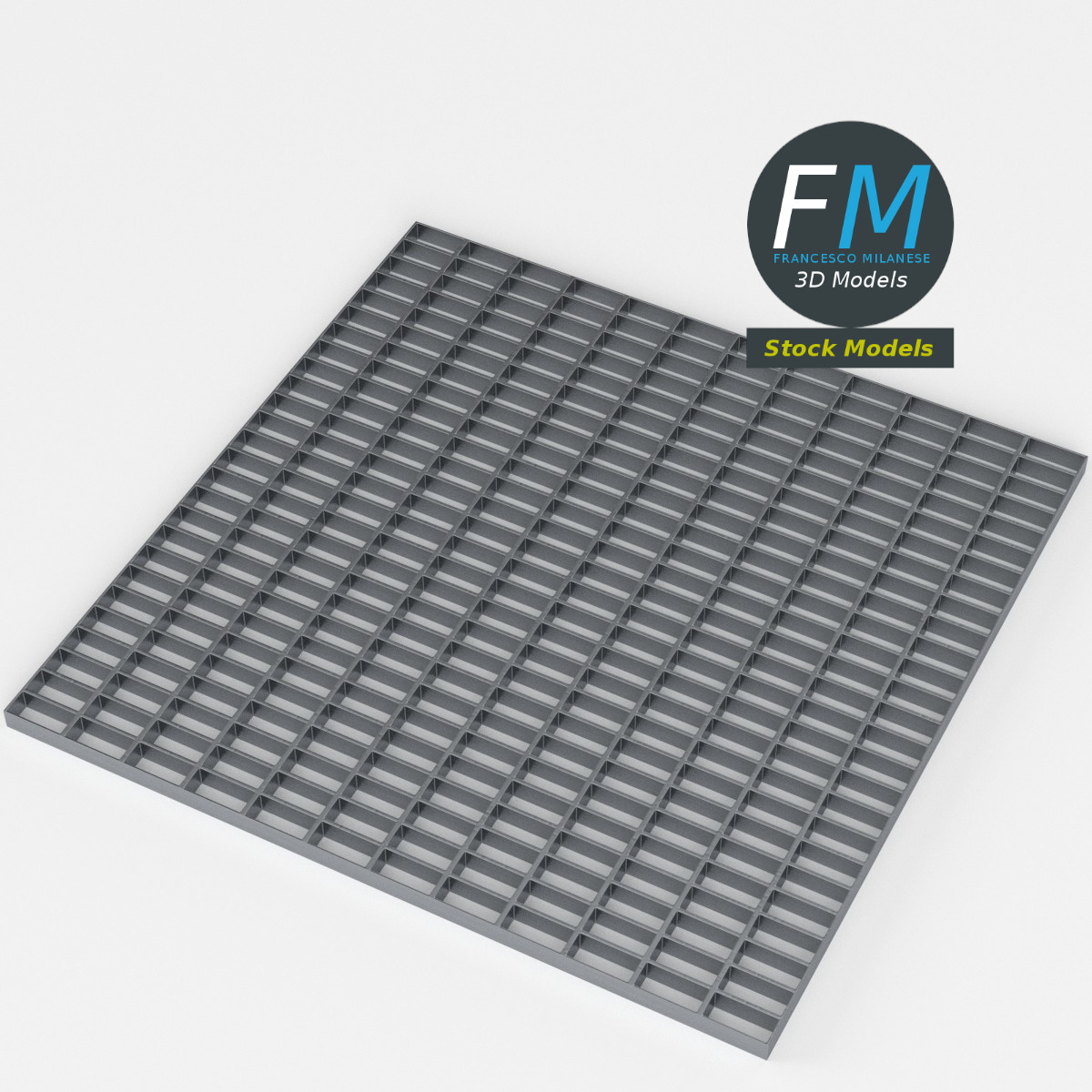 3D-Modell - Offener Stahlgitterrostboden - 02