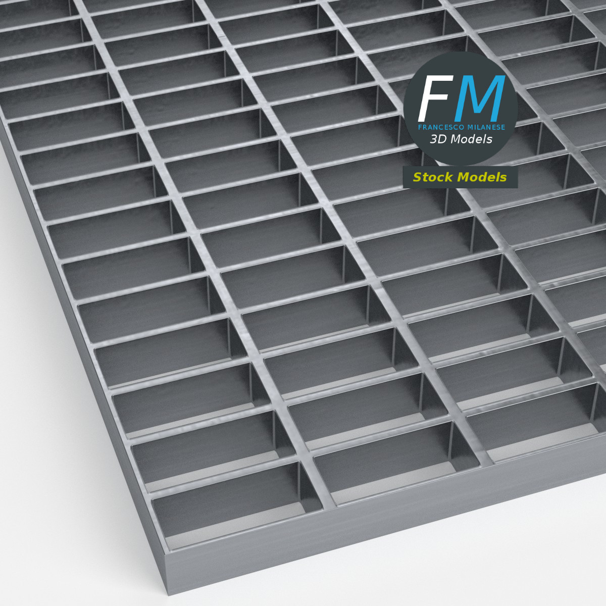3D-Modell - Offener Stahlgitterrostboden - 03