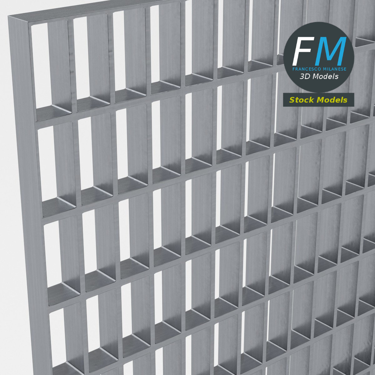 3D-Modell - Offener Stahlgitterrostboden - 05