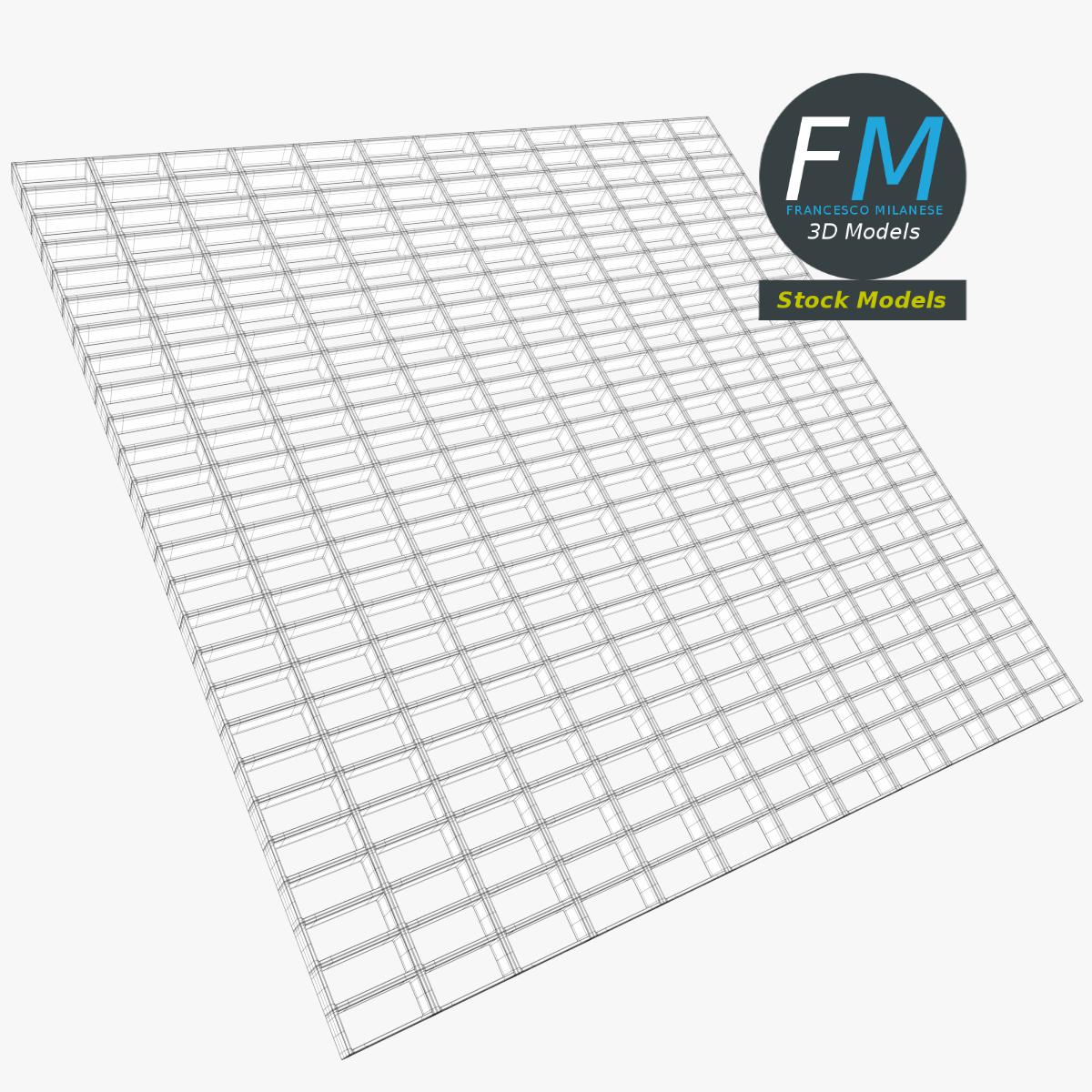 3D-Modell - Offener Stahlgitterrostboden - 07
