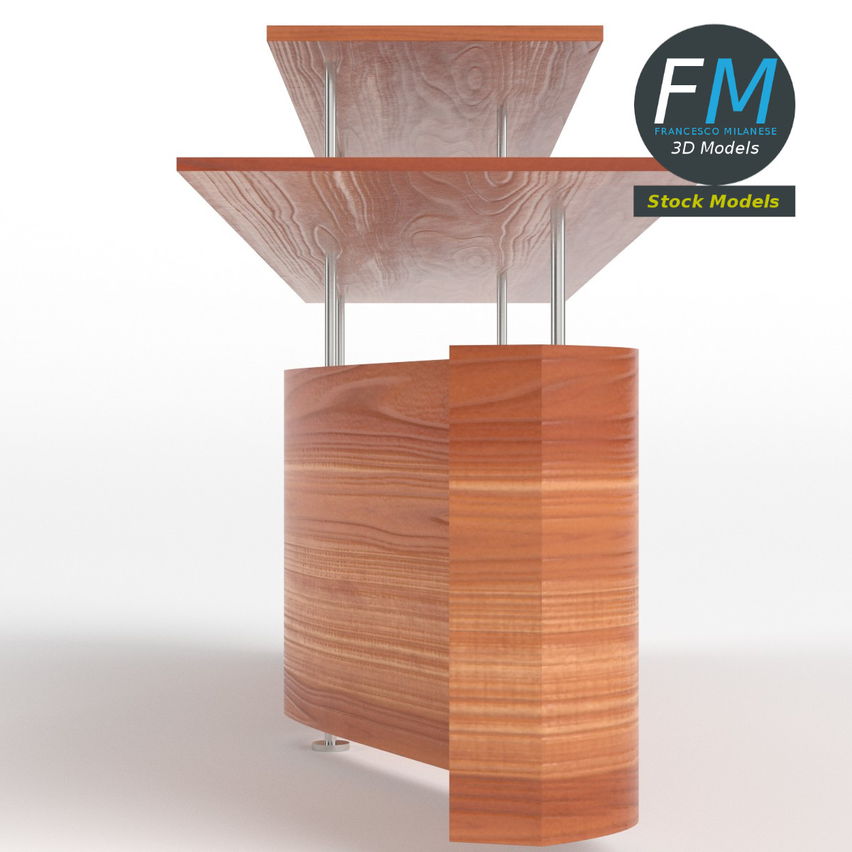 3D-Modell - Offenes Präsentationsregal - 04