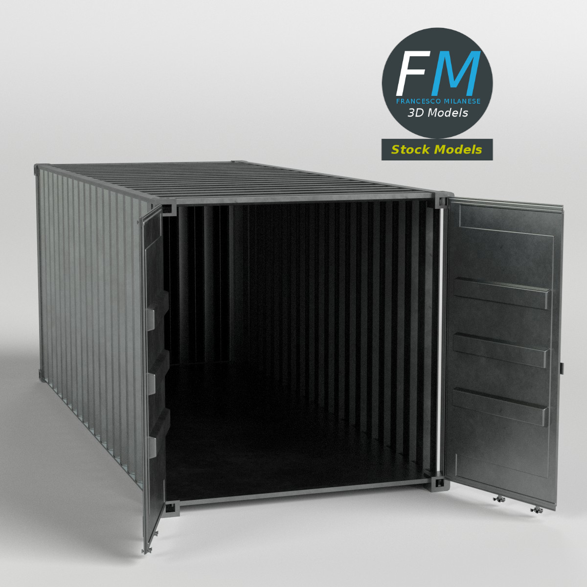 3D-Modell - Offener Frachtcontainer - 01