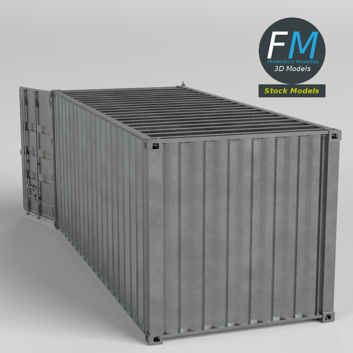 3D-Modell - Offener Frachtcontainer - 03