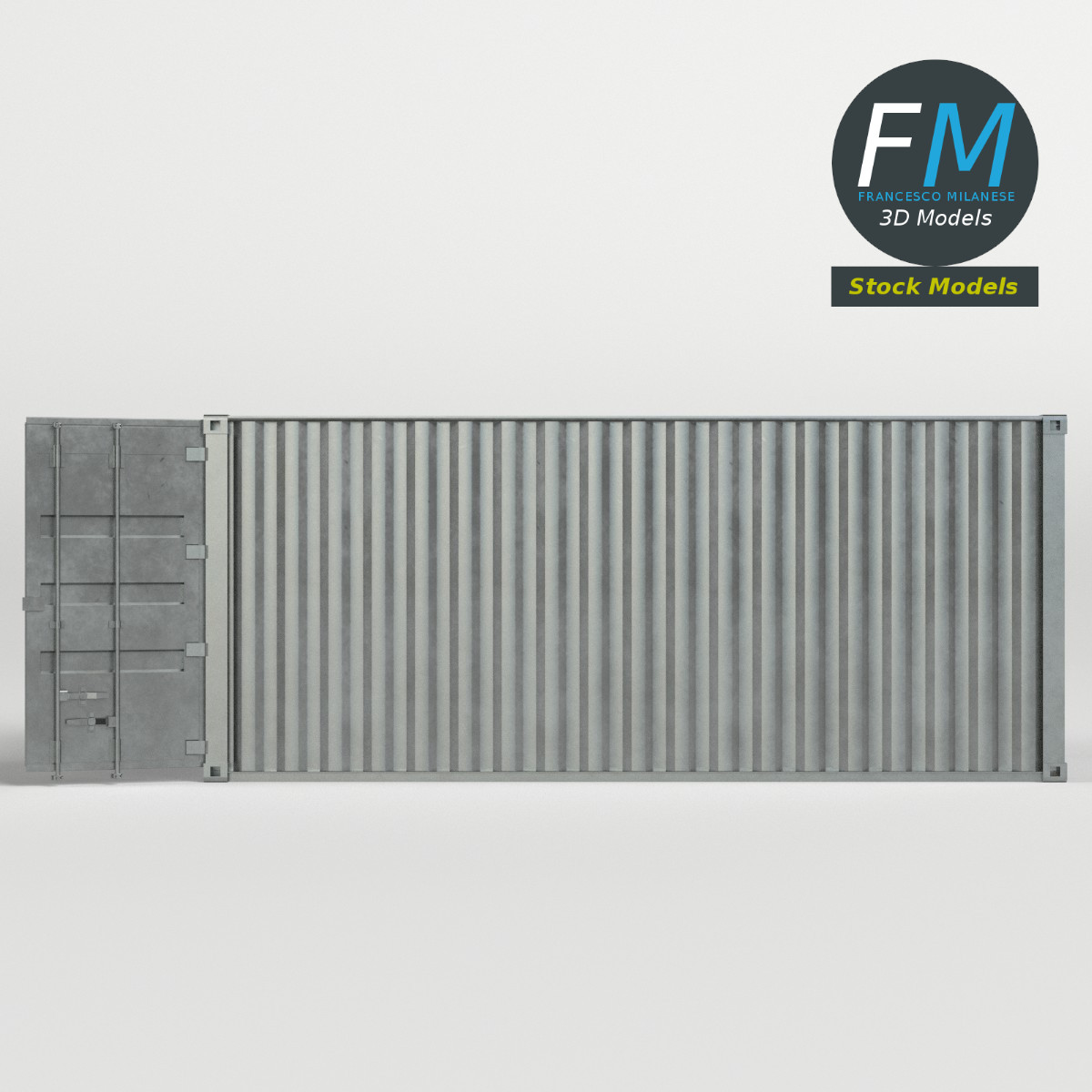 3D-Modell - Offener Frachtcontainer - 04