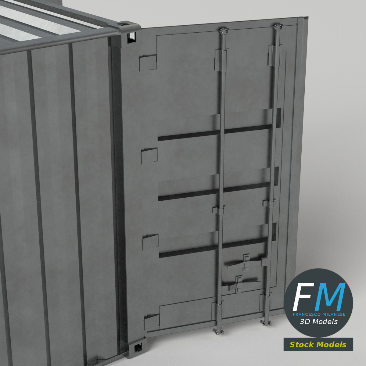3D-Modell - Offener Frachtcontainer - 05