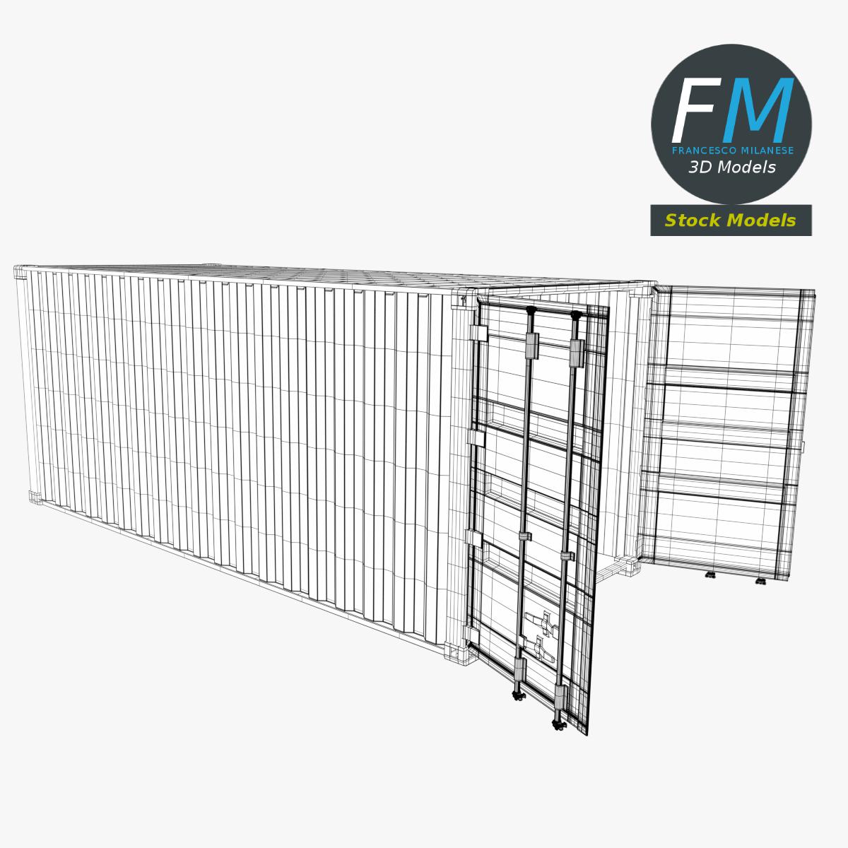 3D-Modell - Offener Frachtcontainer - 07