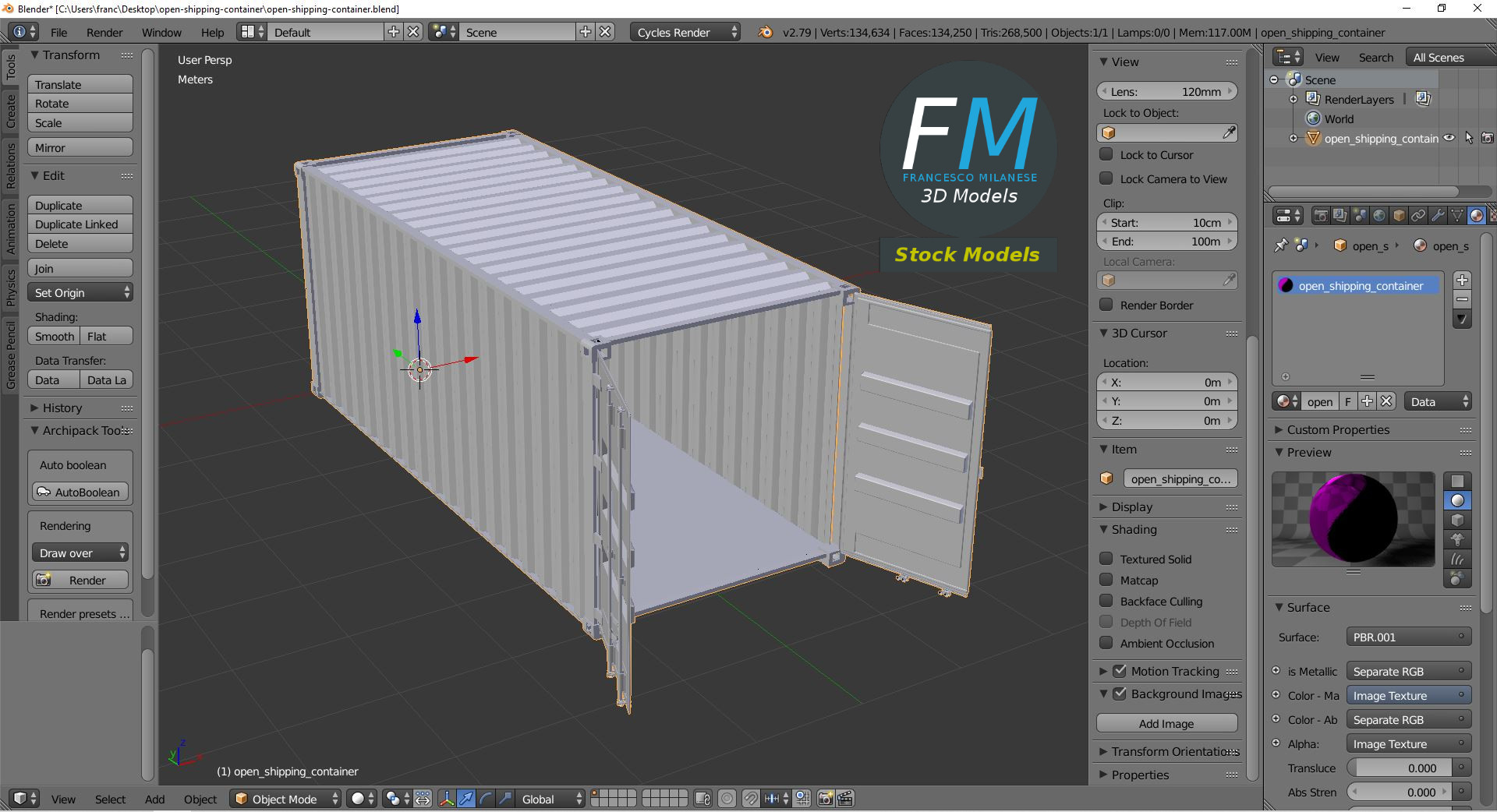 3D-Modell - Offener Frachtcontainer - 09