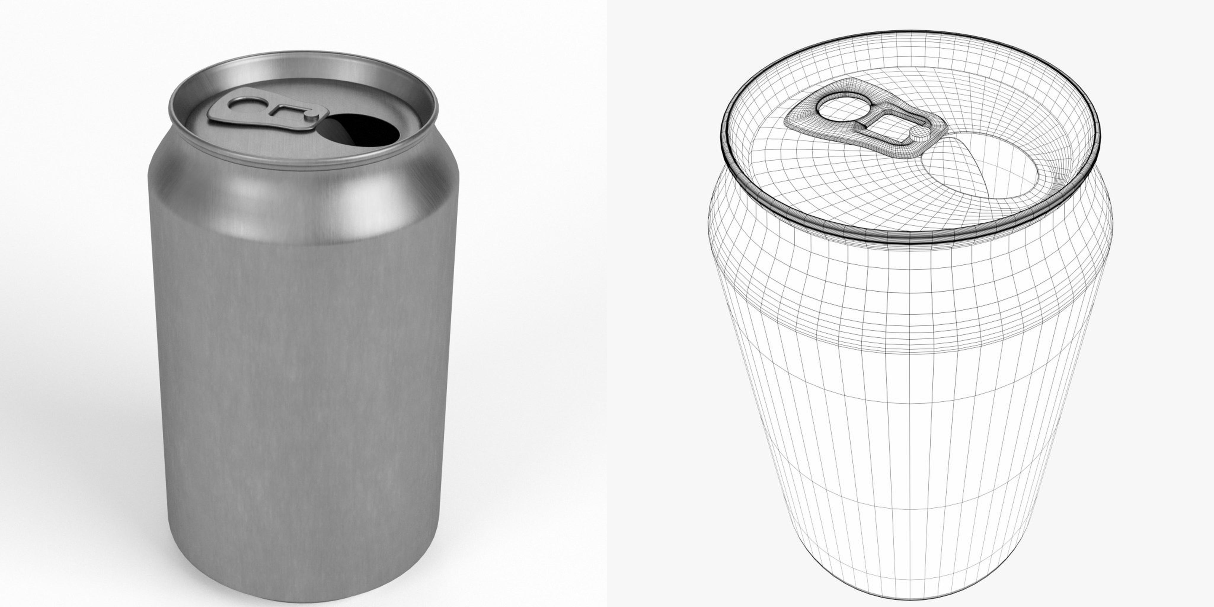 3D-Modell - Geöffnete Aluminiumdose