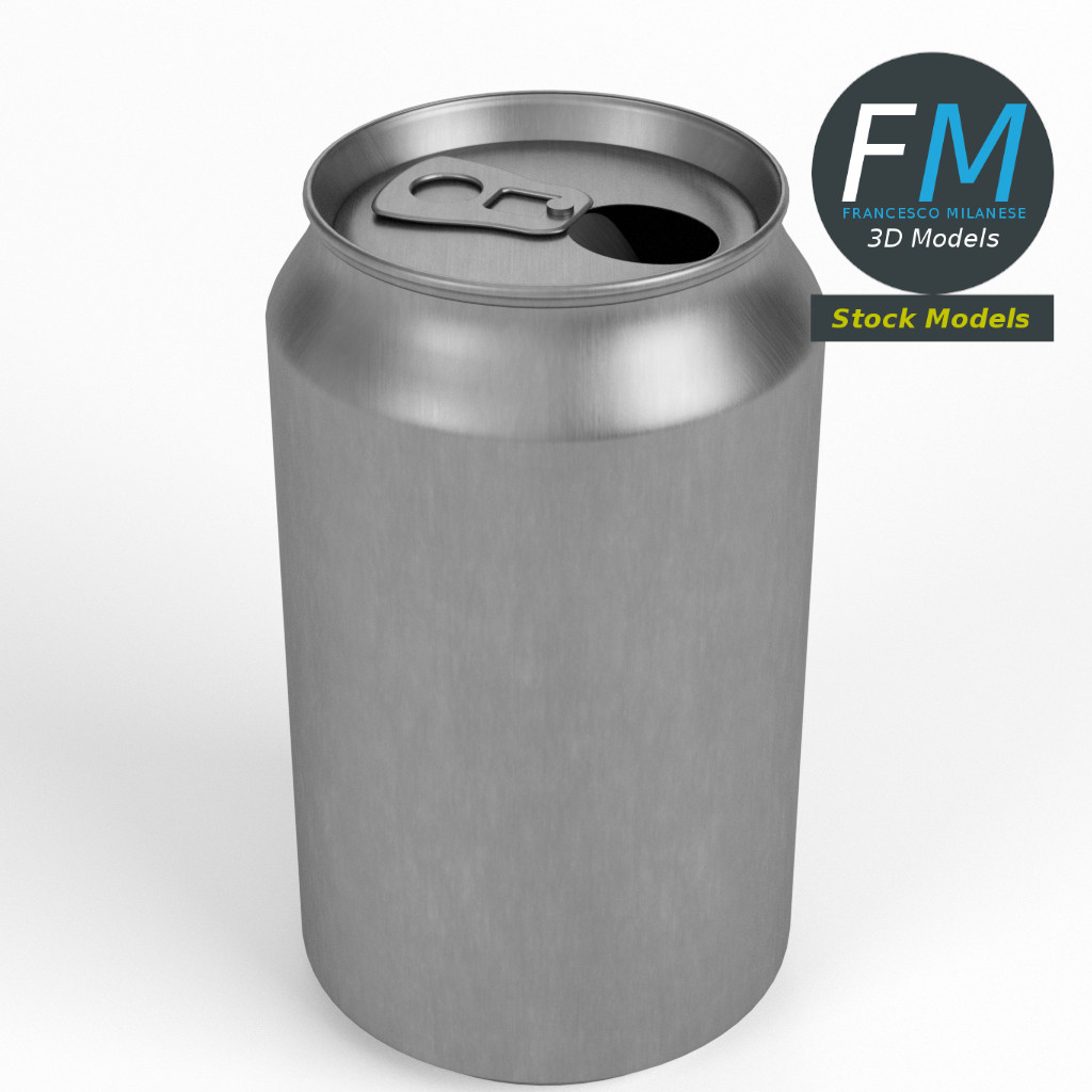 3D-Modell - Geöffnete Aluminiumdose - 01