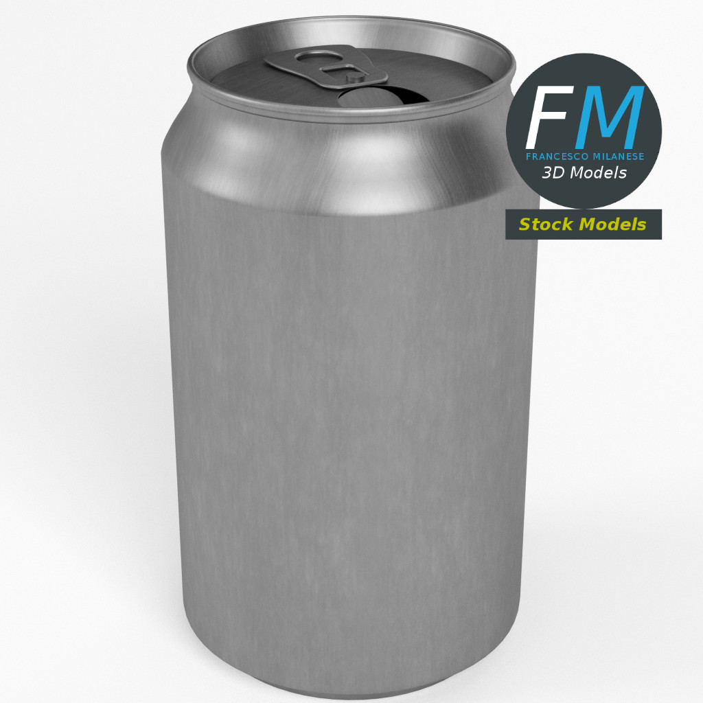 3D-Modell - Geöffnete Aluminiumdose - 02