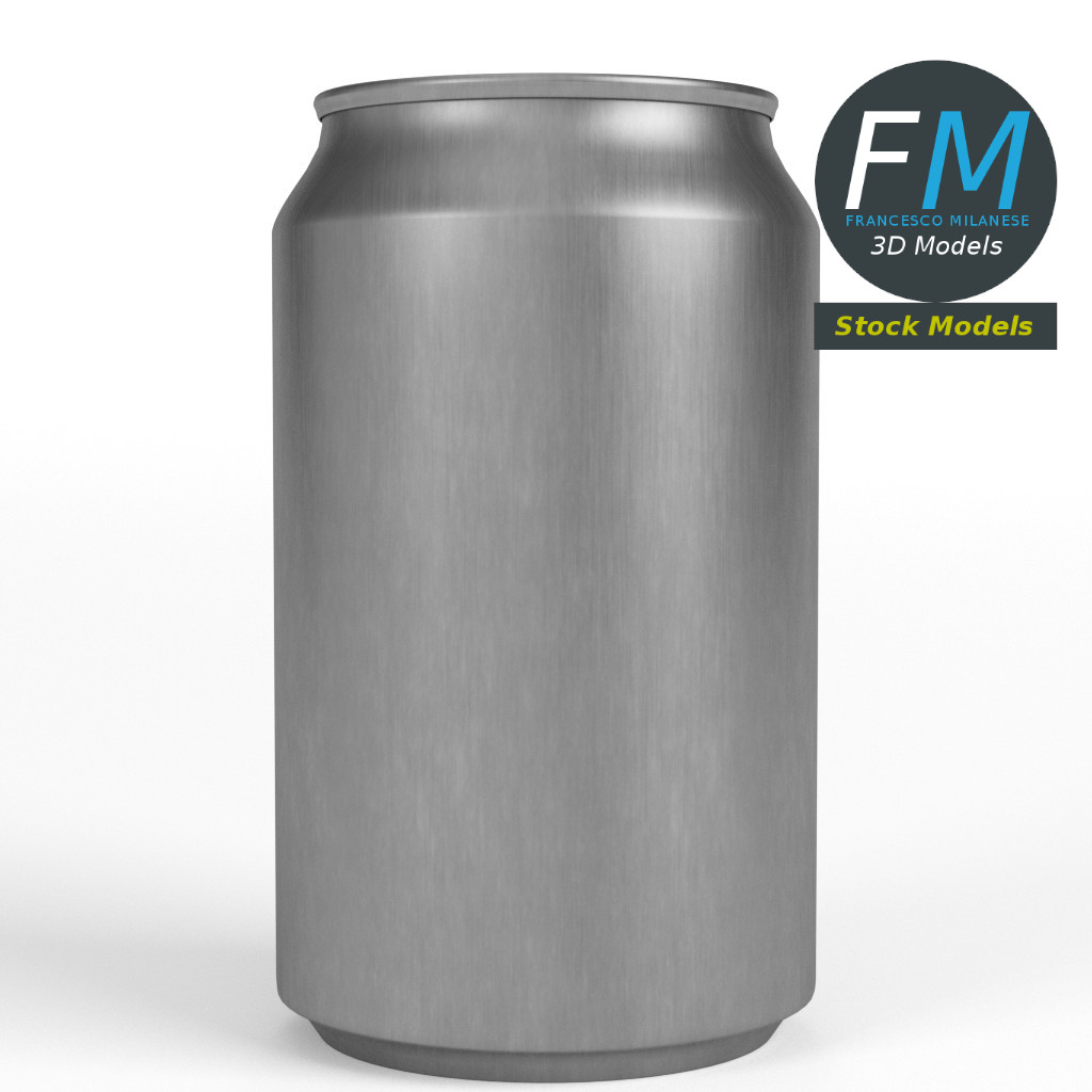 3D-Modell - Geöffnete Aluminiumdose - 03