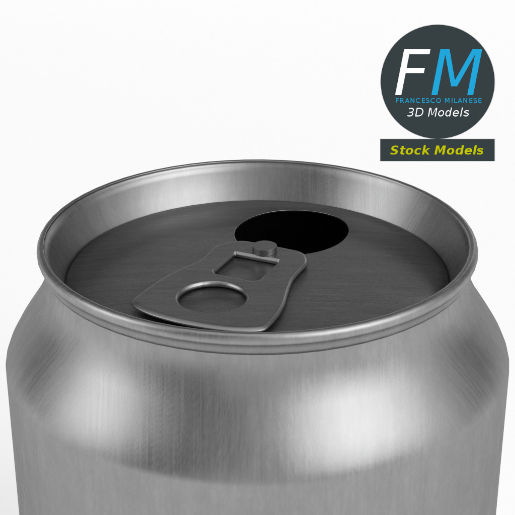 3D-Modell - Geöffnete Aluminiumdose - 04