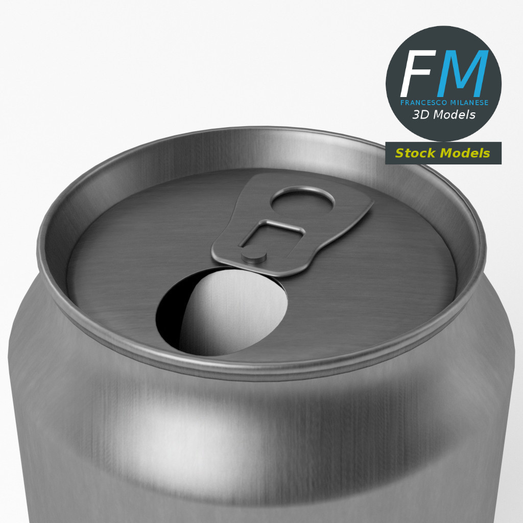 3D-Modell - Geöffnete Aluminiumdose - 05