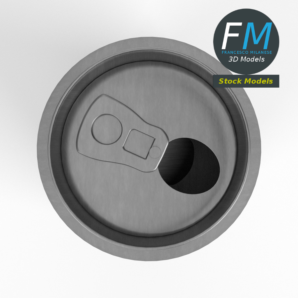 3D-Modell - Geöffnete Aluminiumdose - 06