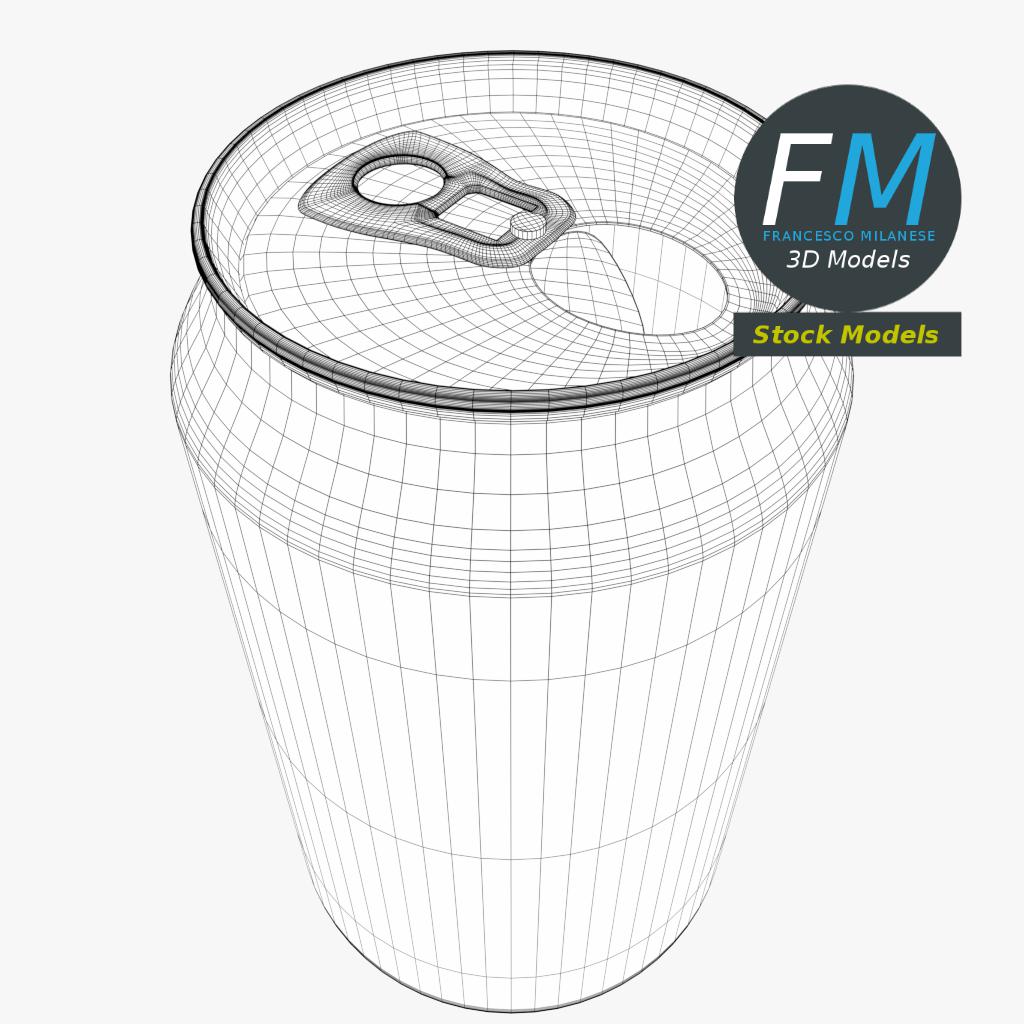 3D-Modell - Geöffnete Aluminiumdose - 07
