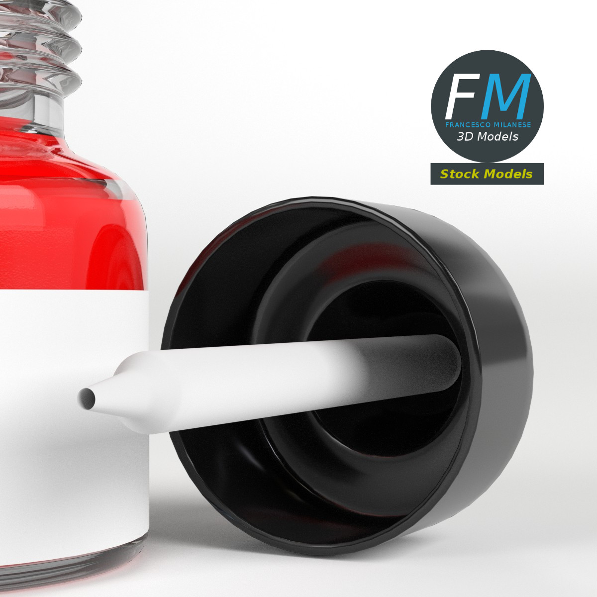 3D-Modell - Geöffnete Tropfflasche - 03