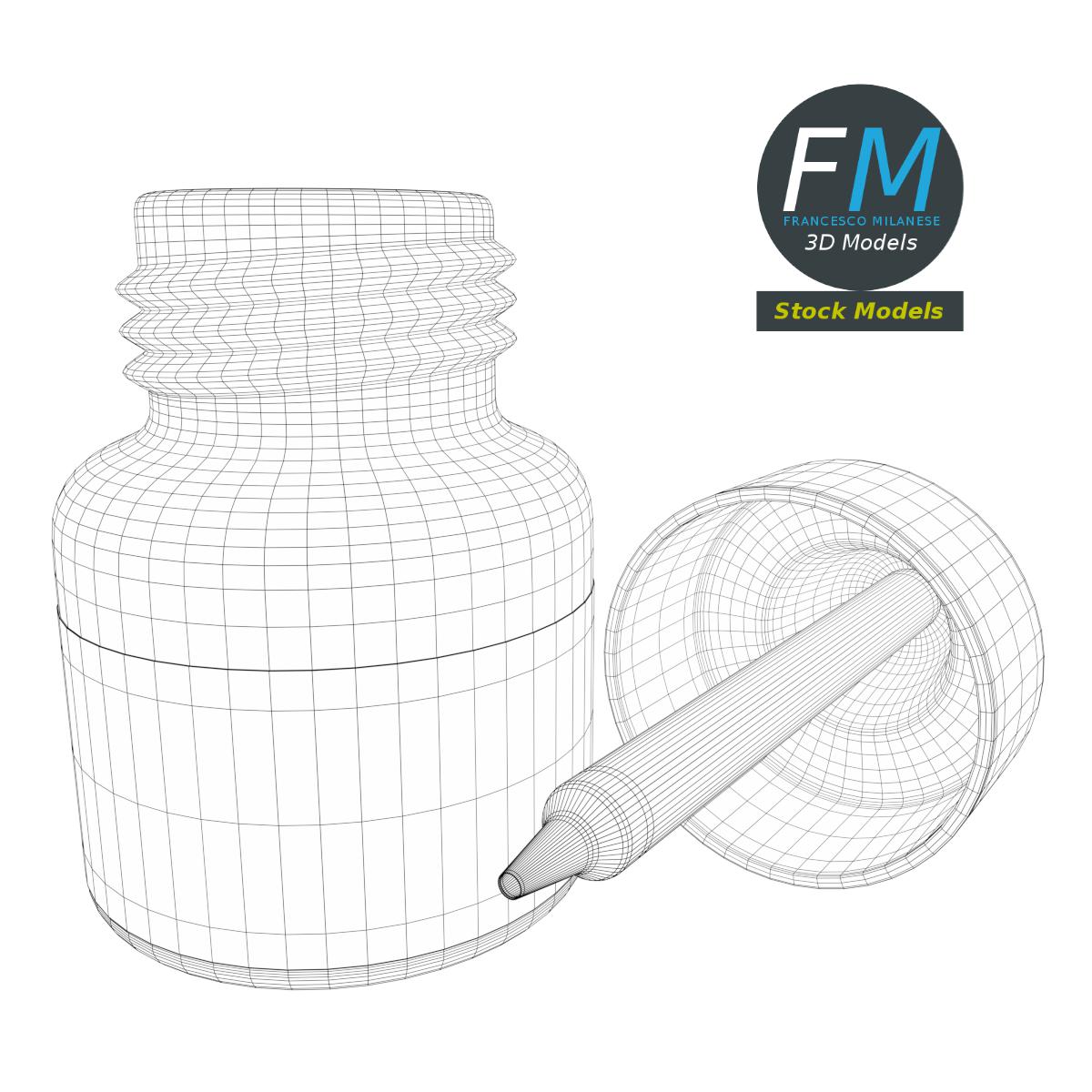 3D-Modell - Geöffnete Tropfflasche - 07