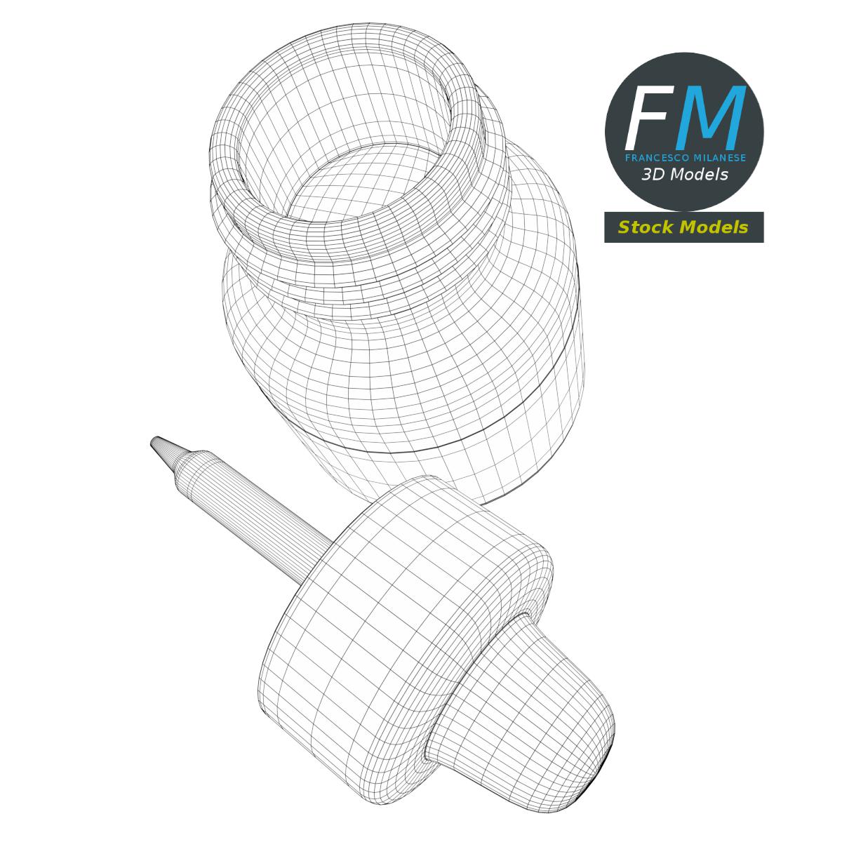3D-Modell - Geöffnete Tropfflasche - 08