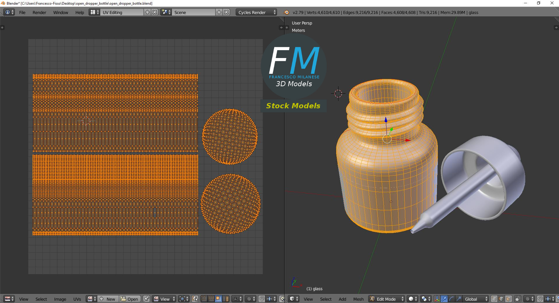 3D-Modell - Geöffnete Tropfflasche - 10