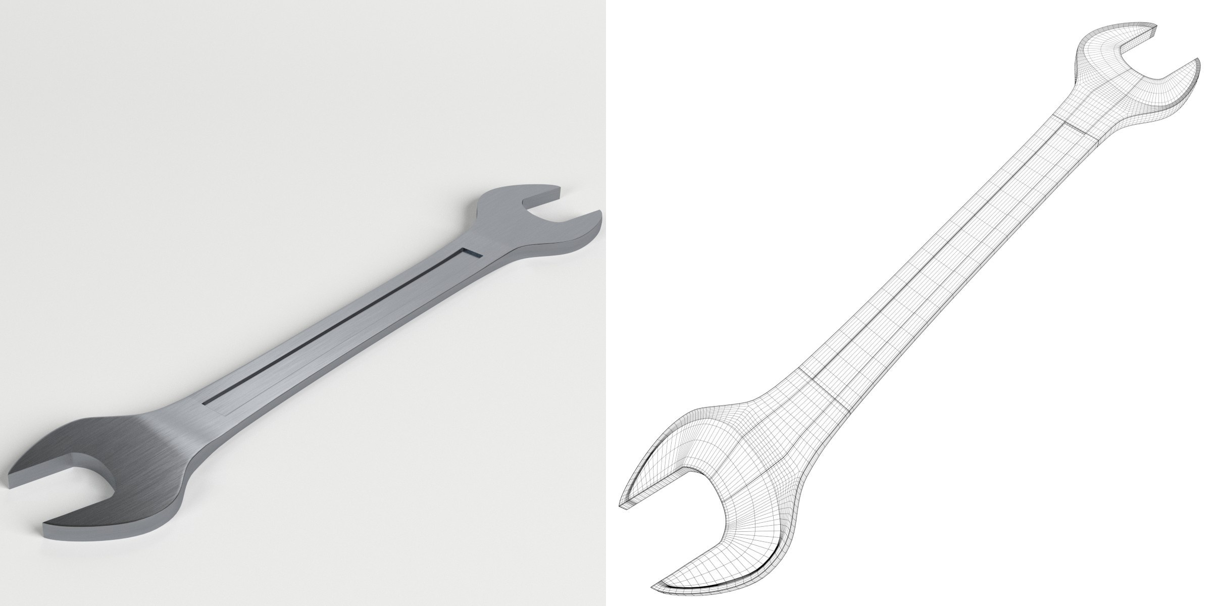 3D-Modell - Verchromter Maulschlüssel