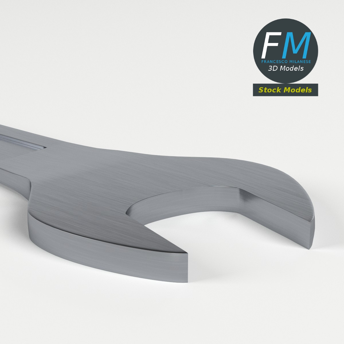 3D-Modell - Verchromter Maulschlüssel - 04