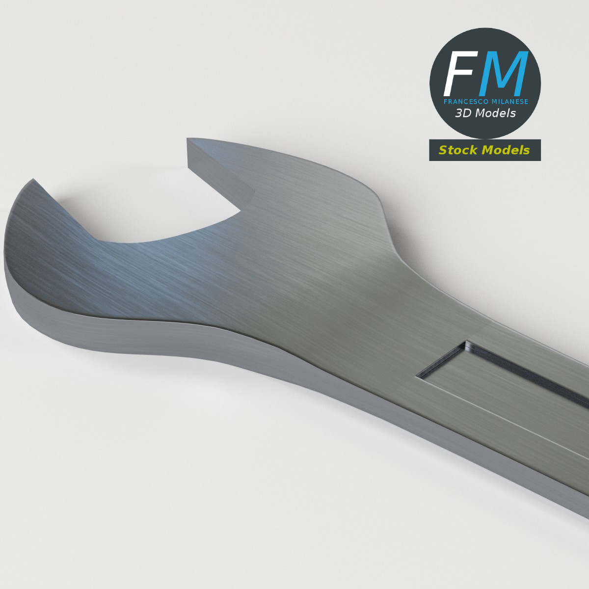 3D-Modell - Verchromter Maulschlüssel - 05