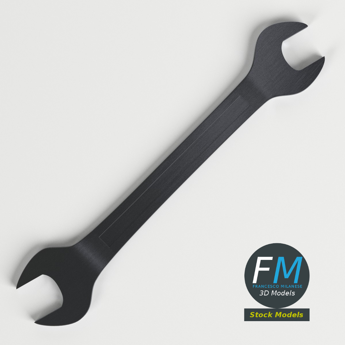 3D-Modell - Verchromter Maulschlüssel - 06
