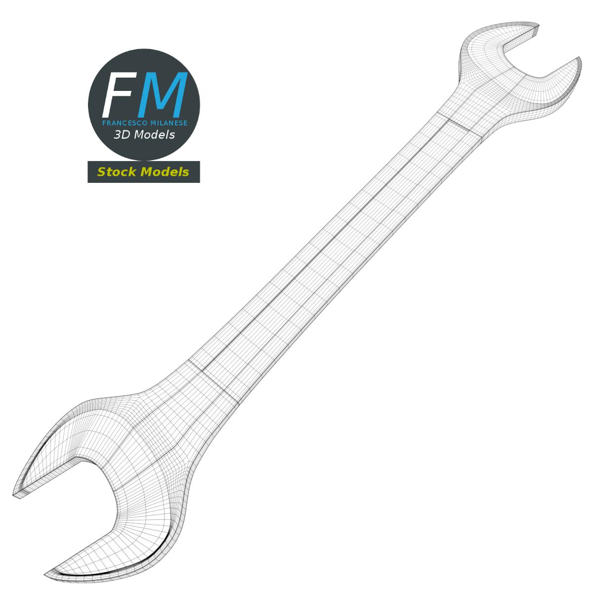 3D-Modell - Verchromter Maulschlüssel - 07