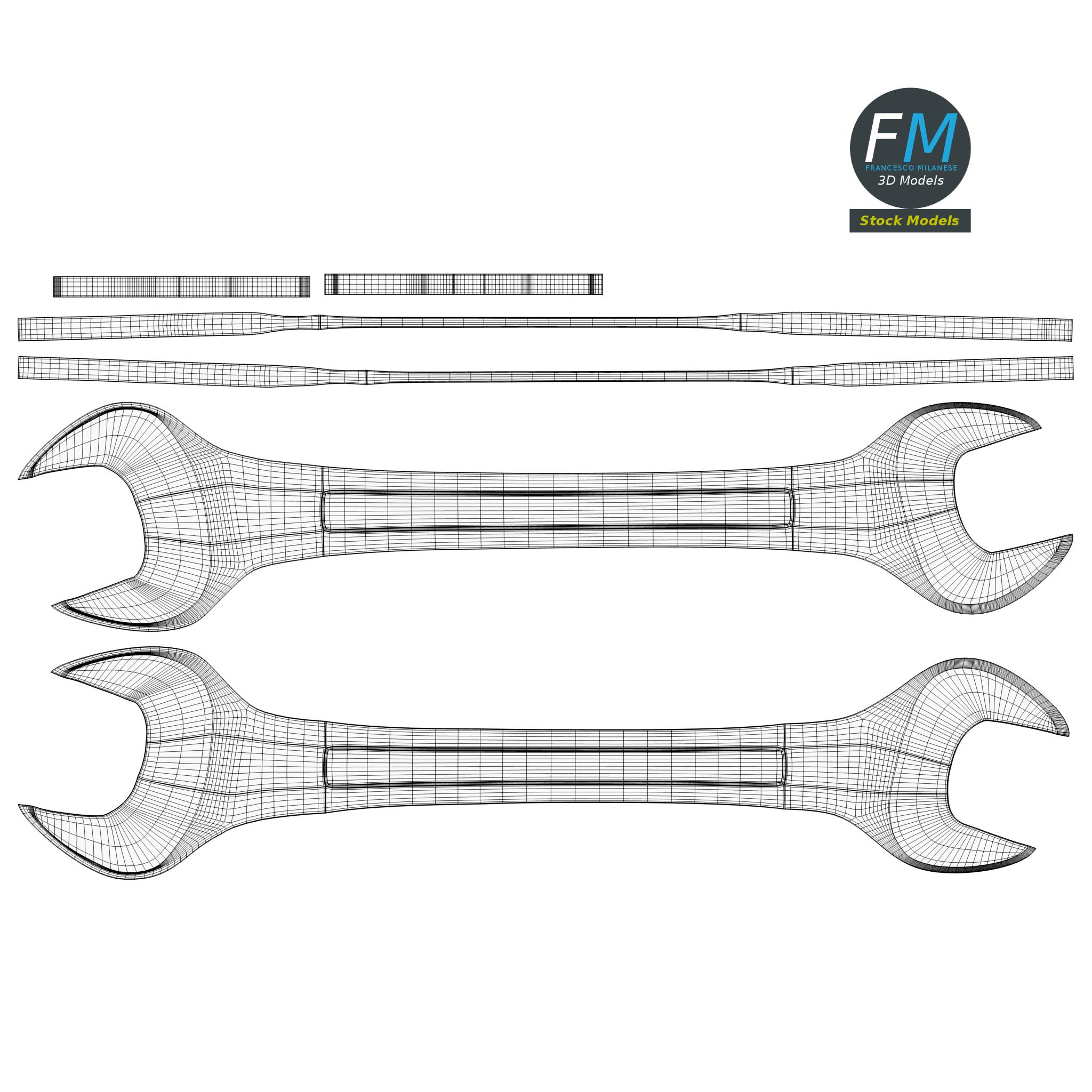 3D-Modell - Verchromter Maulschlüssel - 11 3D-Modell - Verchromter Maulschlüssel - 11